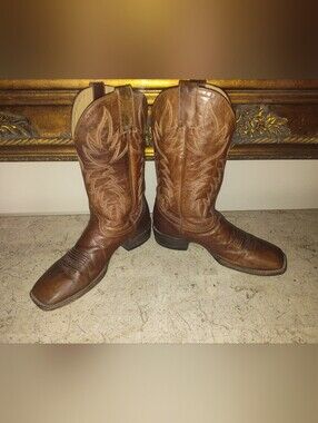 Boot Barn Brown Leather  Square Toe Western Boots Made In Mexico